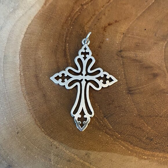 James Avery Jewelry - RETIRED James Avery St. Cecilia Cross Pendant, Sterling Silver